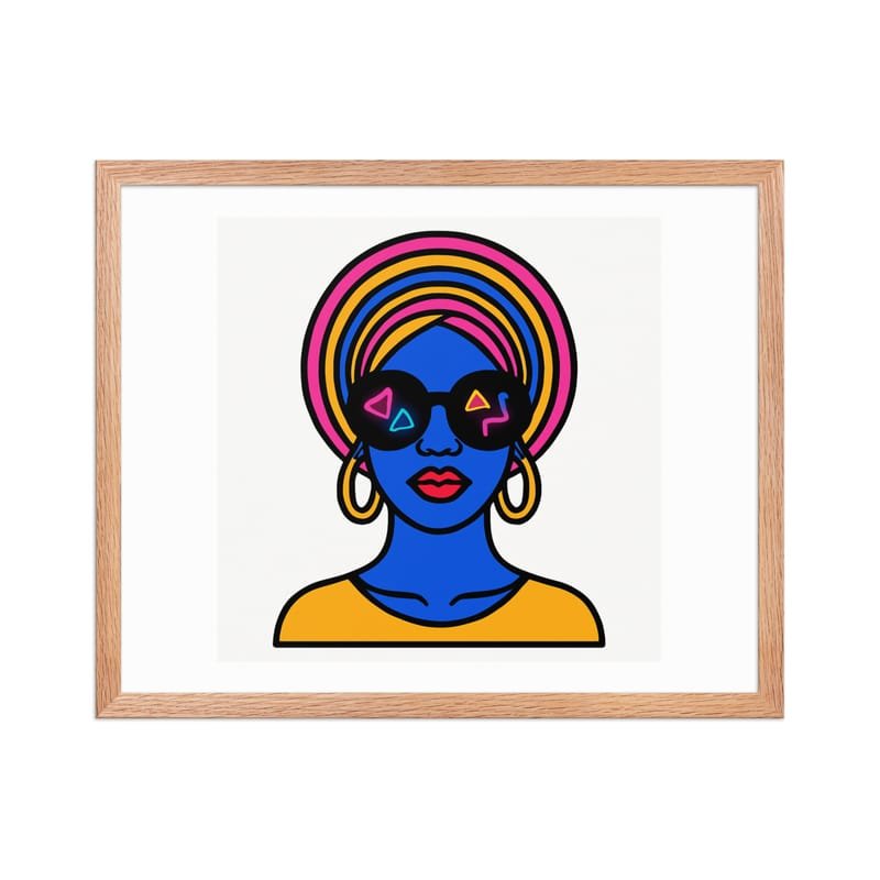 Framed poster Psychedelic Afro Queen with Neon Sunglasses - Image 26