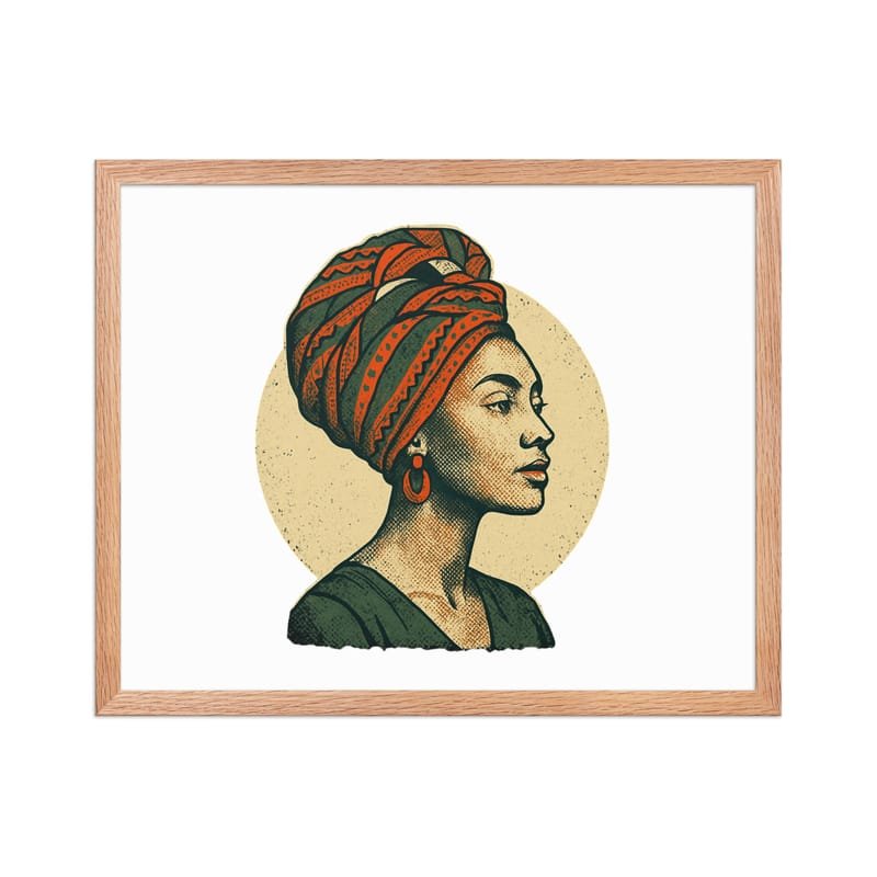 Framed poster Poised Lady in Vibrant African Wax Turban-Original - Image 26