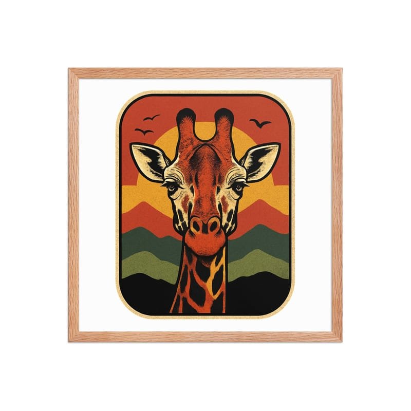 Framed poster Retro Sunset Giraffe Postcard Portrait-Original - Image 29