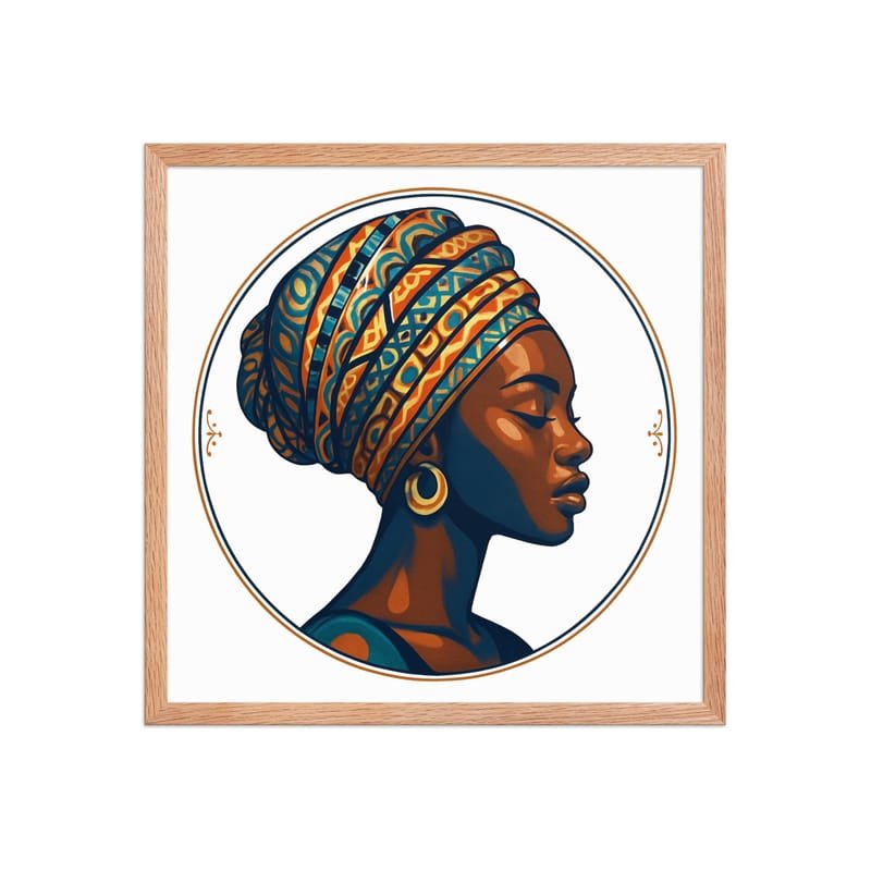 Framed poster Regal African Woman in Patterned Wax Turban-Original - Image 29