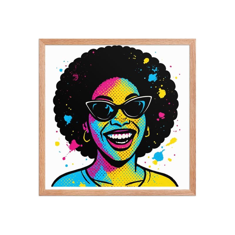 Framed poster Vibrant Afro Pop-Art Woman with Cat-Eye Shades-Original - Image 29