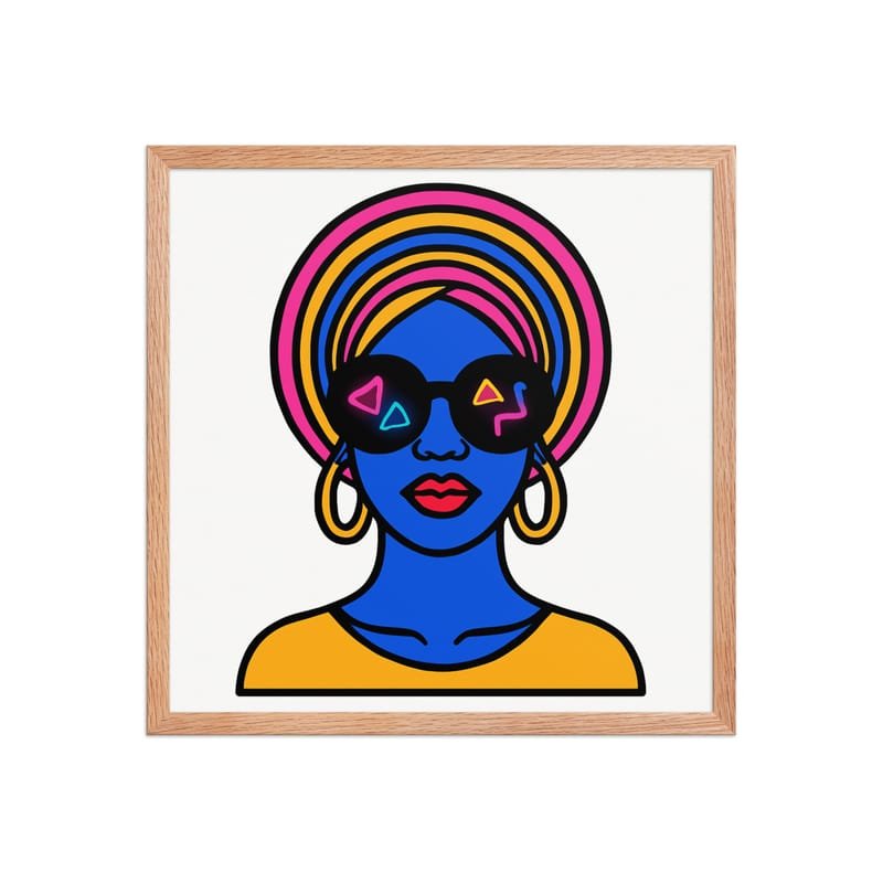 Framed poster Psychedelic Afro Queen with Neon Sunglasses - Image 29