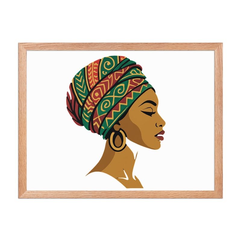 Framed poster Elegant African Woman in Vibrant Wax Headwrap-Original - Image 32
