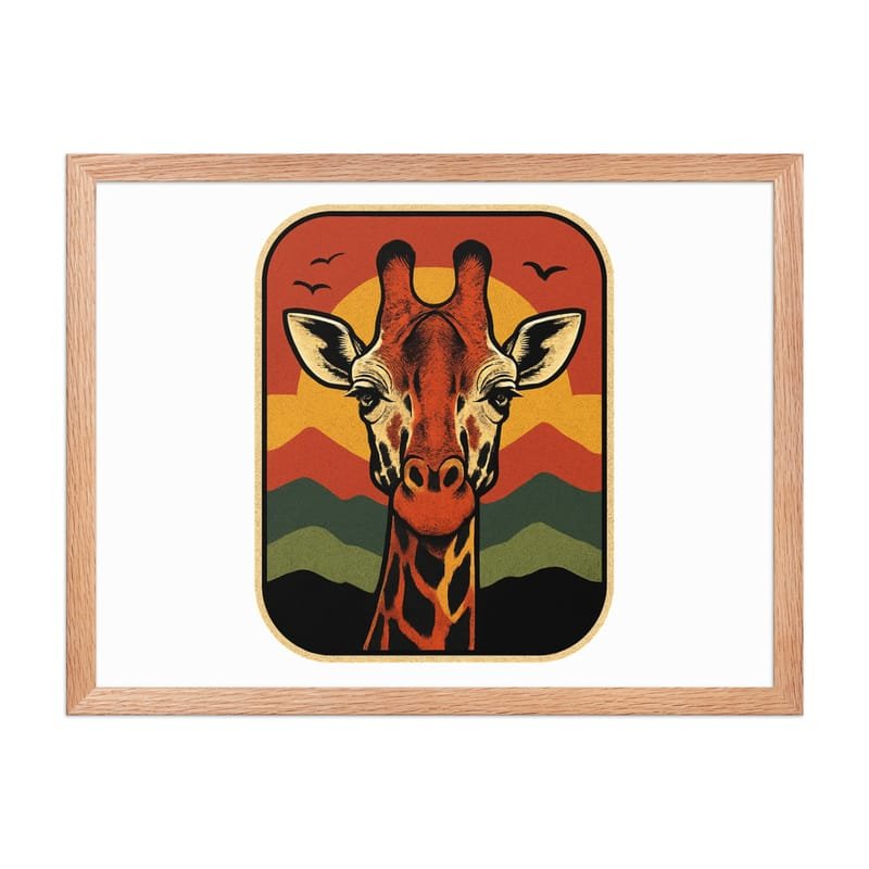 Framed poster Retro Sunset Giraffe Postcard Portrait-Original - Image 32