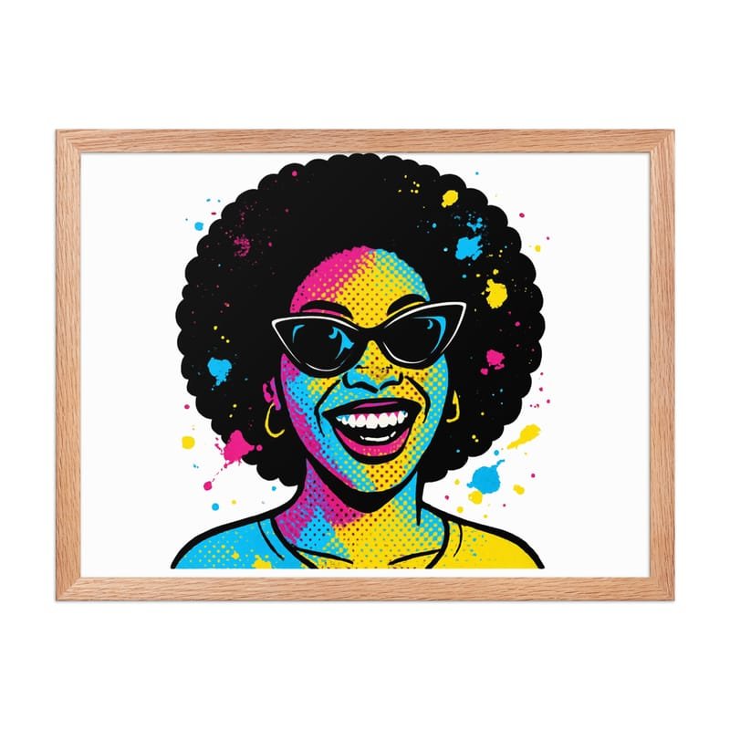 Framed poster Vibrant Afro Pop-Art Woman with Cat-Eye Shades-Original - Image 32