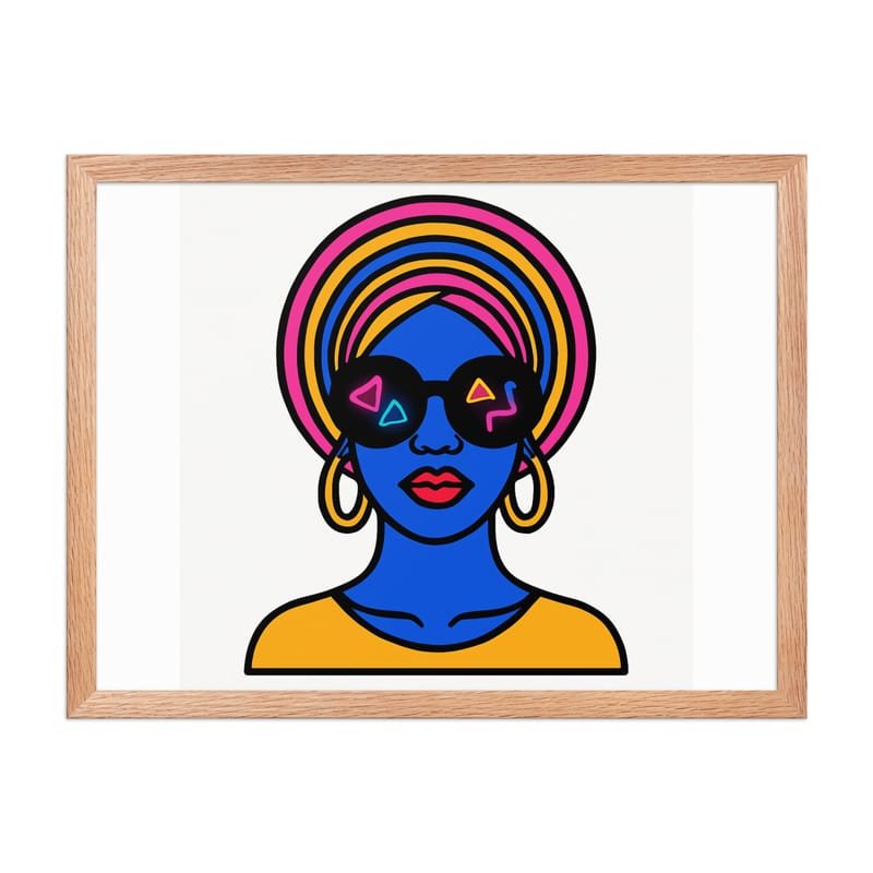 Framed poster Psychedelic Afro Queen with Neon Sunglasses - Image 32