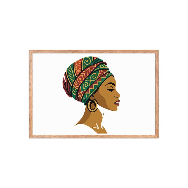 Framed poster Elegant African Woman in Vibrant Wax Headwrap-Original - Image 35