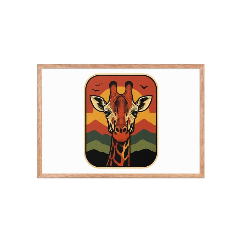 Framed poster Retro Sunset Giraffe Postcard Portrait-Original - Image 35