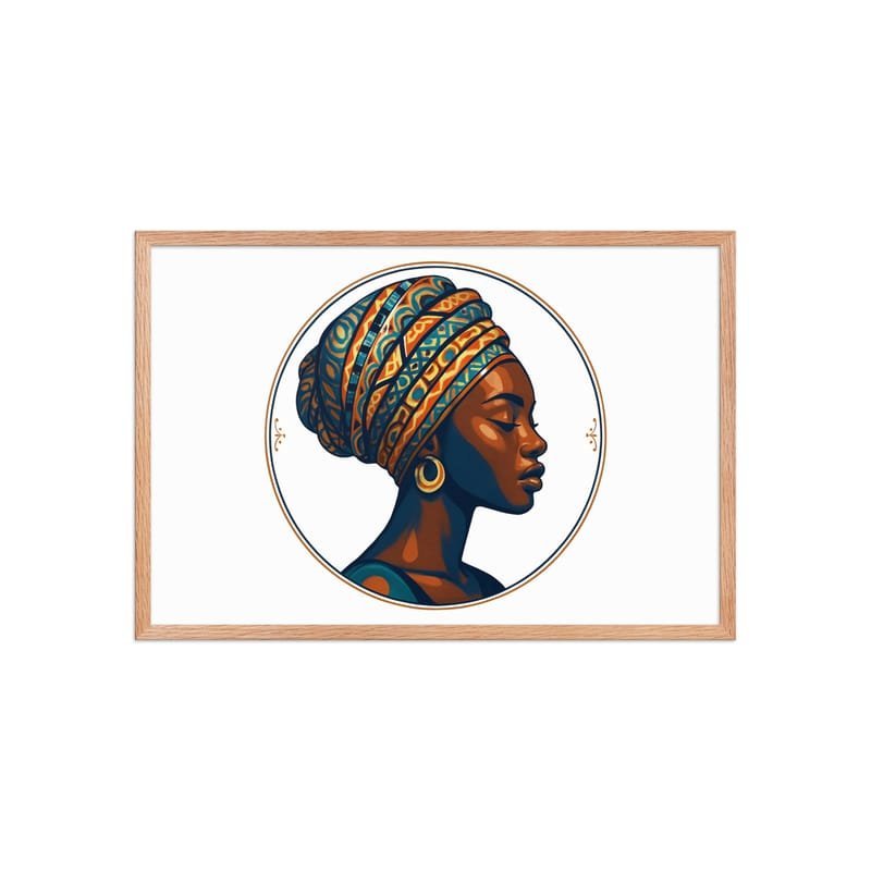 Framed poster Regal African Woman in Patterned Wax Turban-Original - Image 35