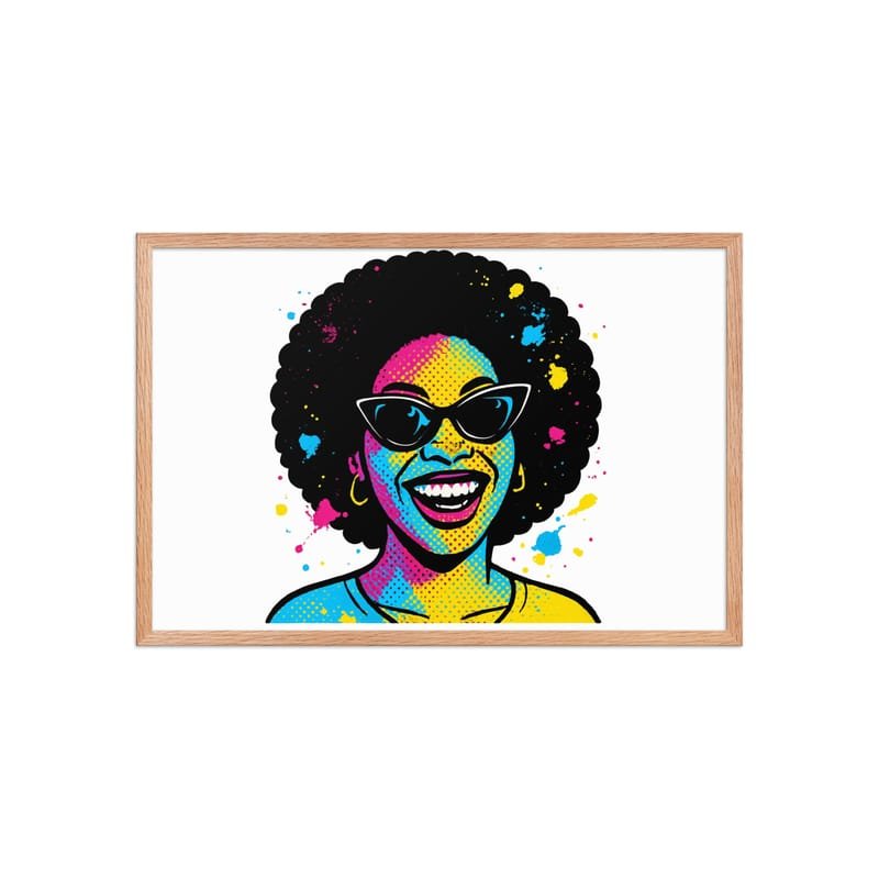 Framed poster Vibrant Afro Pop-Art Woman with Cat-Eye Shades-Original - Image 35