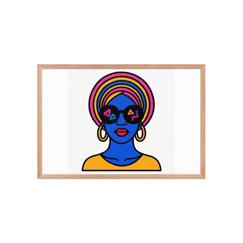 Framed poster Psychedelic Afro Queen with Neon Sunglasses - Image 35