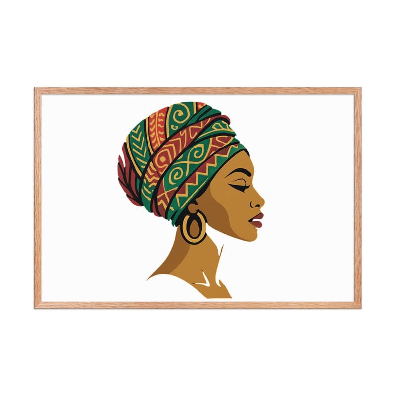 Framed poster Elegant African Woman in Vibrant Wax Headwrap-Original - Image 38