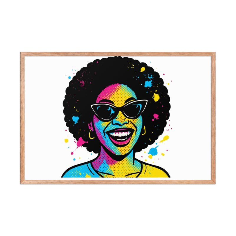 Framed poster Vibrant Afro Pop-Art Woman with Cat-Eye Shades-Original - Image 38