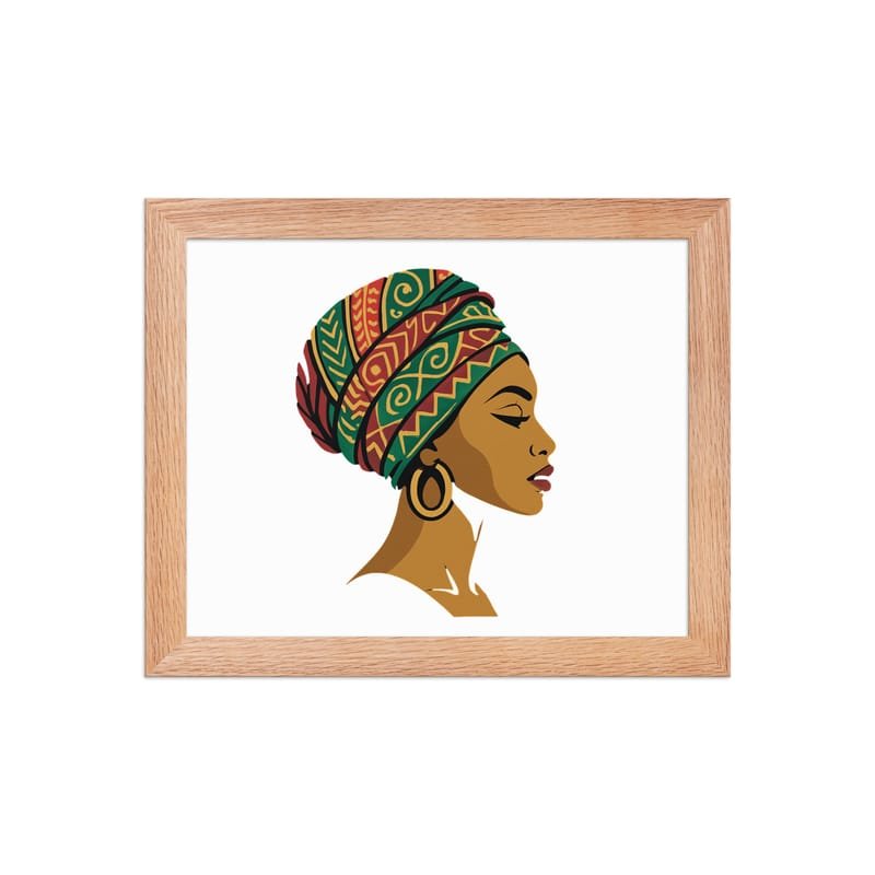 Framed poster Elegant African Woman in Vibrant Wax Headwrap-Original - Image 2