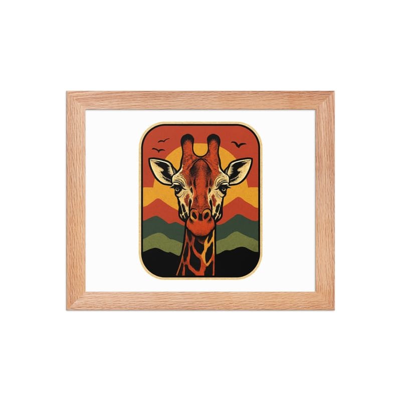 Framed poster Retro Sunset Giraffe Postcard Portrait-Original - Image 2