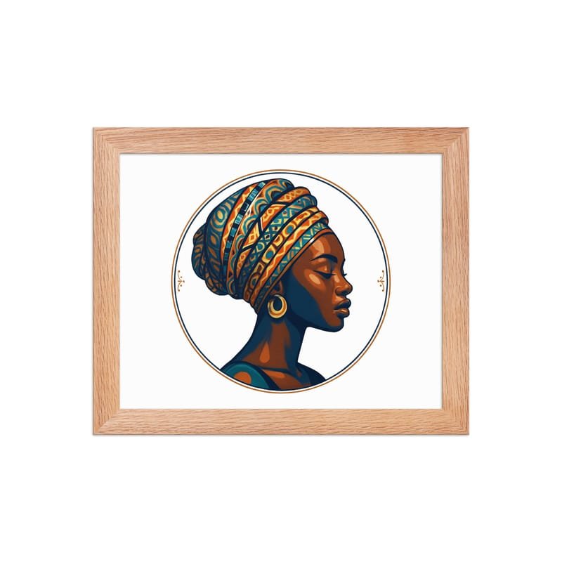 Framed poster Regal African Woman in Patterned Wax Turban-Original - Image 2