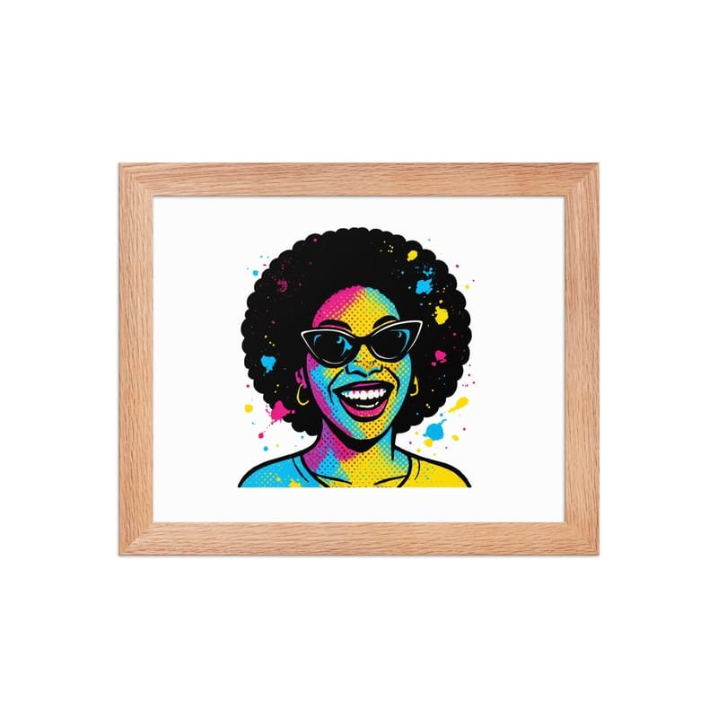 Framed poster Vibrant Afro Pop-Art Woman with Cat-Eye Shades-Original - Image 2