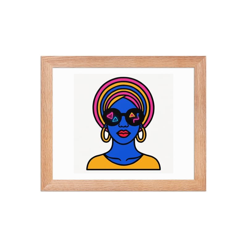 Framed poster Psychedelic Afro Queen with Neon Sunglasses - Image 2