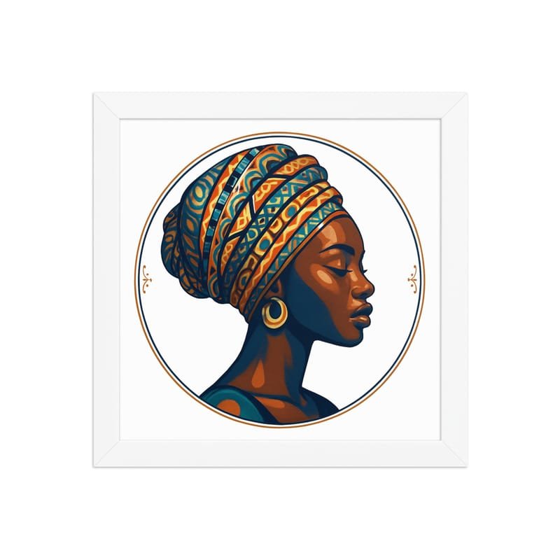 Framed poster Regal African Woman in Patterned Wax Turban-Original - Image 6