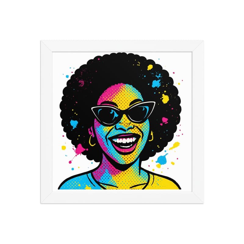 Framed poster Vibrant Afro Pop-Art Woman with Cat-Eye Shades-Original - Image 6