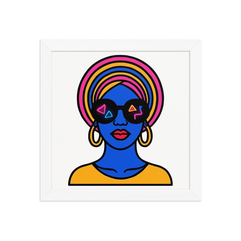 Framed poster Psychedelic Afro Queen with Neon Sunglasses - Image 6