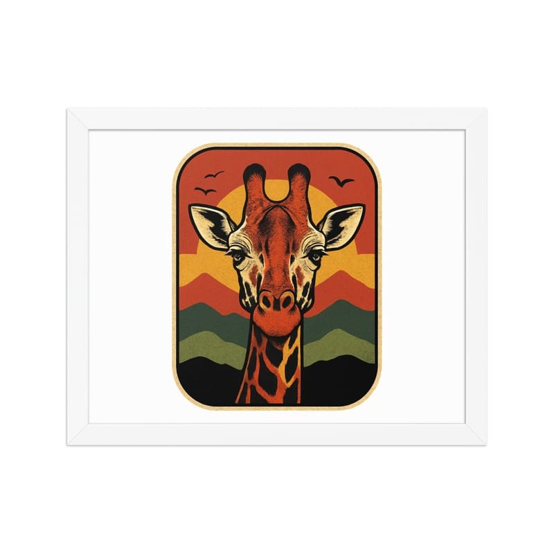 Framed poster Retro Sunset Giraffe Postcard Portrait-Original - Image 9
