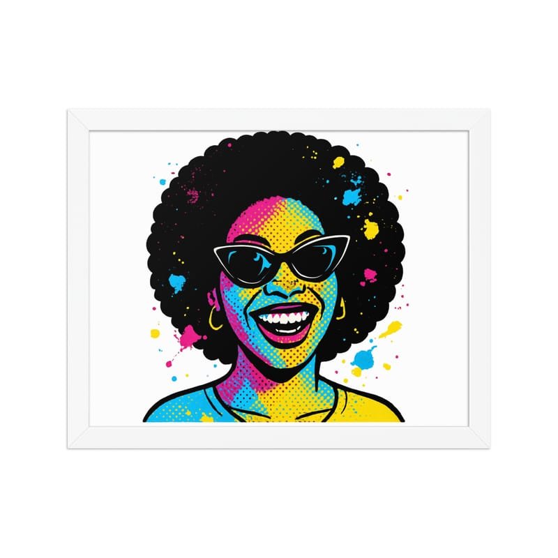 Framed poster Vibrant Afro Pop-Art Woman with Cat-Eye Shades-Original - Image 9