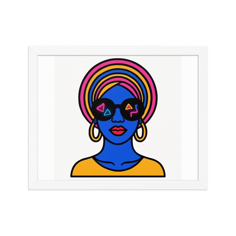 Framed poster Psychedelic Afro Queen with Neon Sunglasses - Image 9