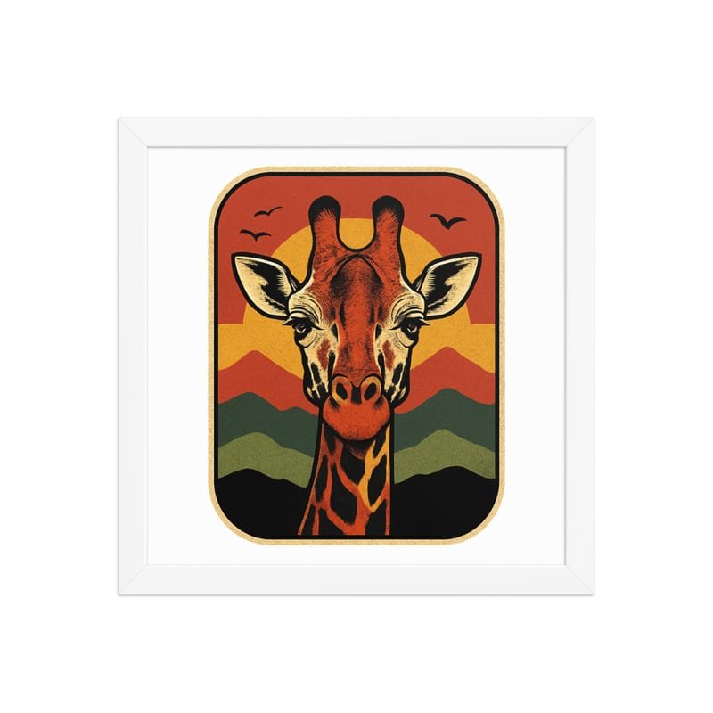 Framed poster Retro Sunset Giraffe Postcard Portrait-Original - Image 12
