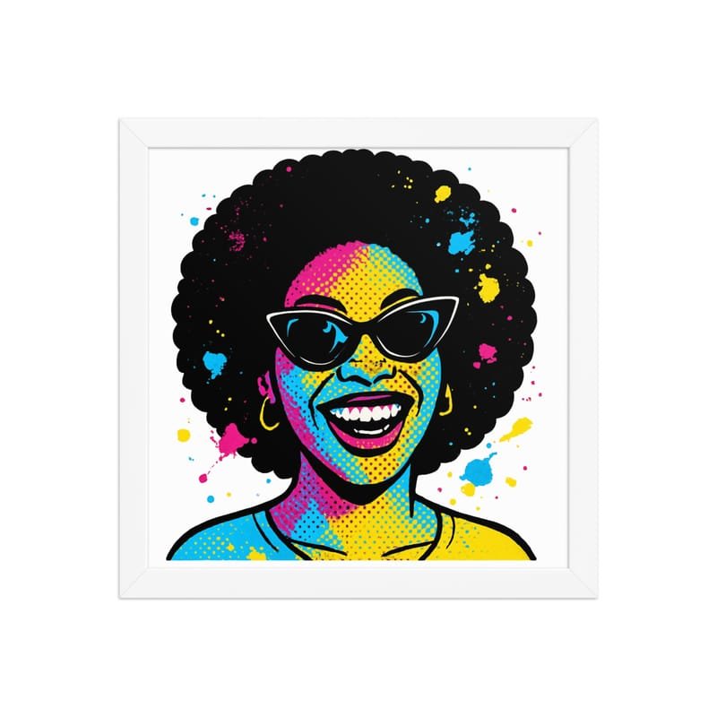 Framed poster Vibrant Afro Pop-Art Woman with Cat-Eye Shades-Original - Image 12