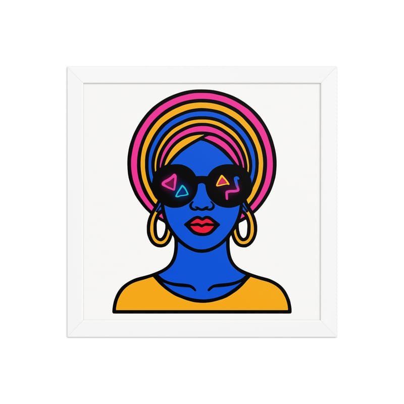 Framed poster Psychedelic Afro Queen with Neon Sunglasses - Image 12