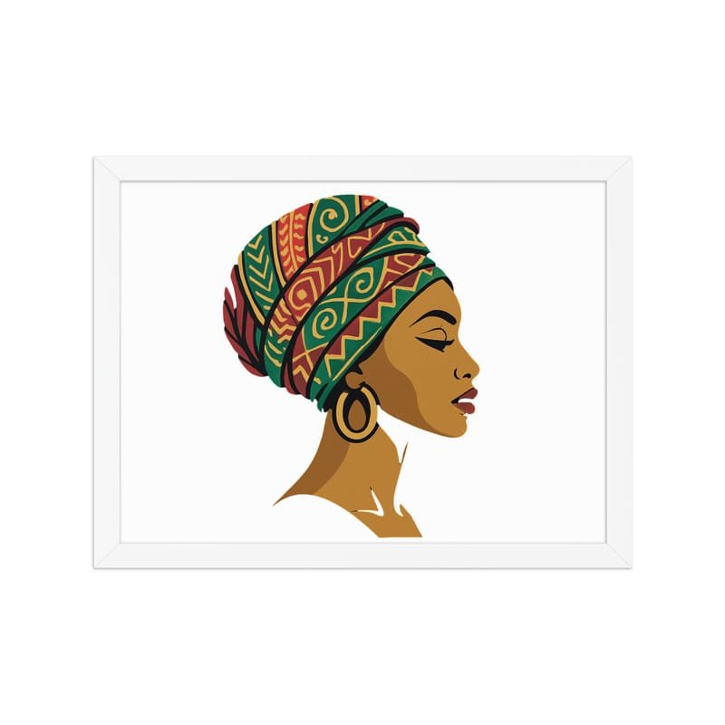 Framed poster Elegant African Woman in Vibrant Wax Headwrap-Original - Image 15