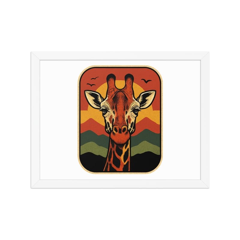 Framed poster Retro Sunset Giraffe Postcard Portrait-Original - Image 15