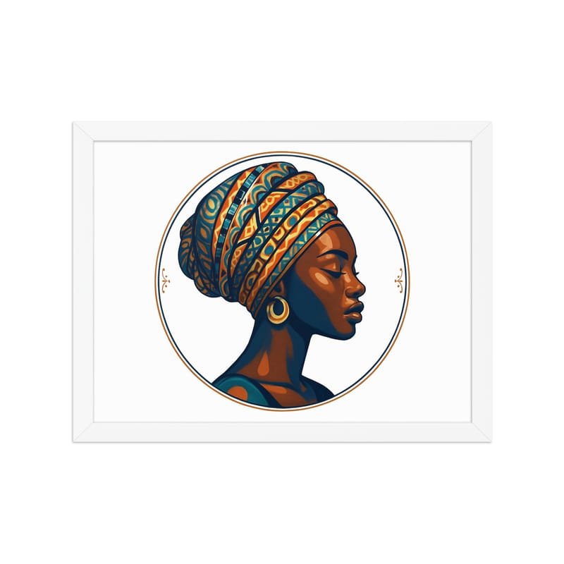Framed poster Regal African Woman in Patterned Wax Turban-Original - Image 15