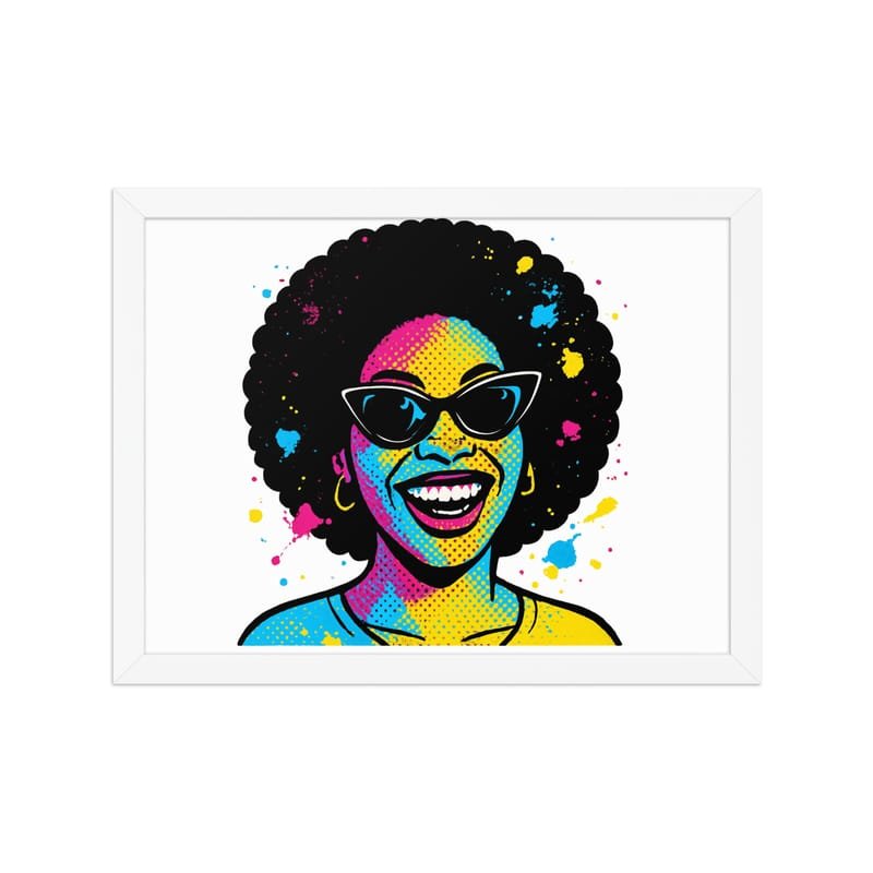 Framed poster Vibrant Afro Pop-Art Woman with Cat-Eye Shades-Original - Image 15