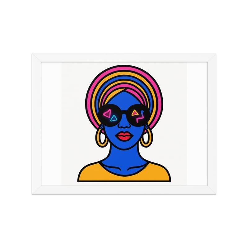 Framed poster Psychedelic Afro Queen with Neon Sunglasses - Image 15