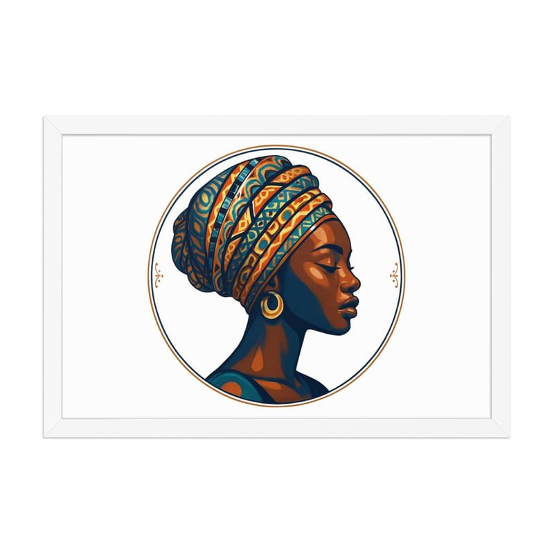 Framed poster Regal African Woman in Patterned Wax Turban-Original - Image 18