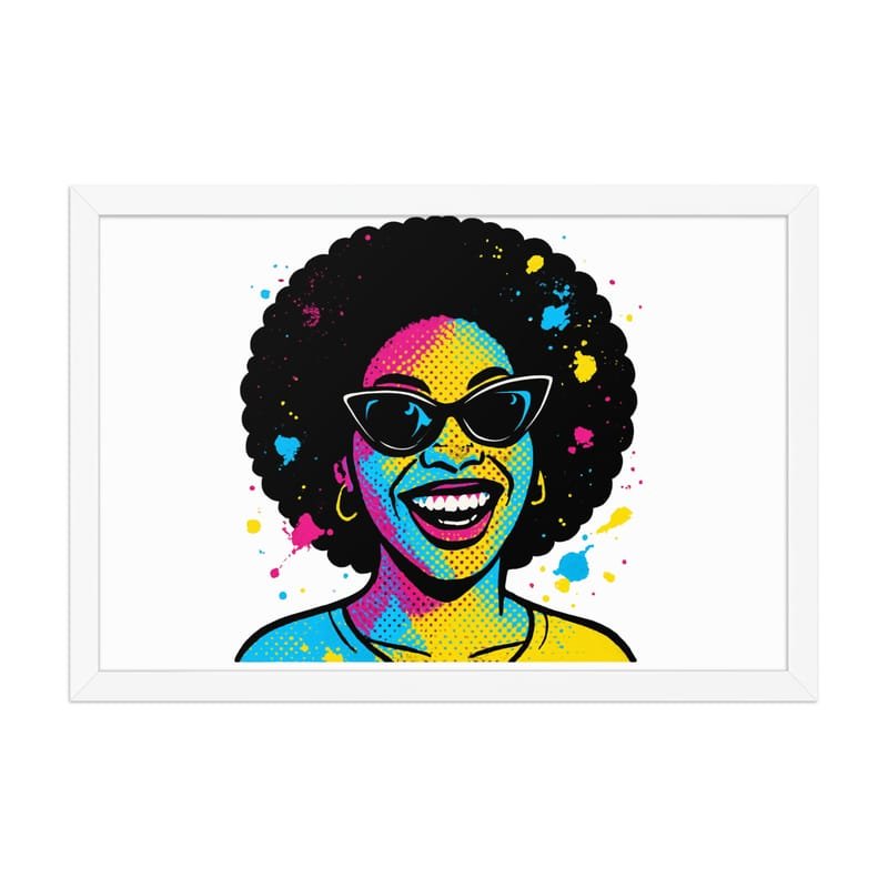 Framed poster Vibrant Afro Pop-Art Woman with Cat-Eye Shades-Original - Image 18