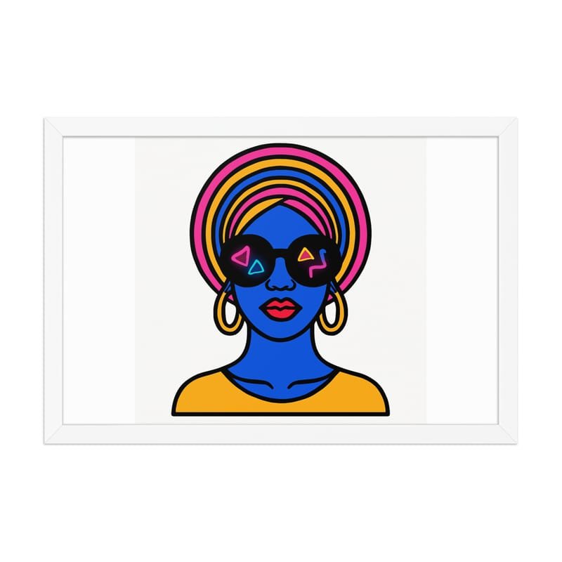 Framed poster Psychedelic Afro Queen with Neon Sunglasses - Image 18