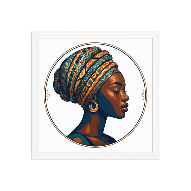 Framed poster Regal African Woman in Patterned Wax Turban-Original - Image 21