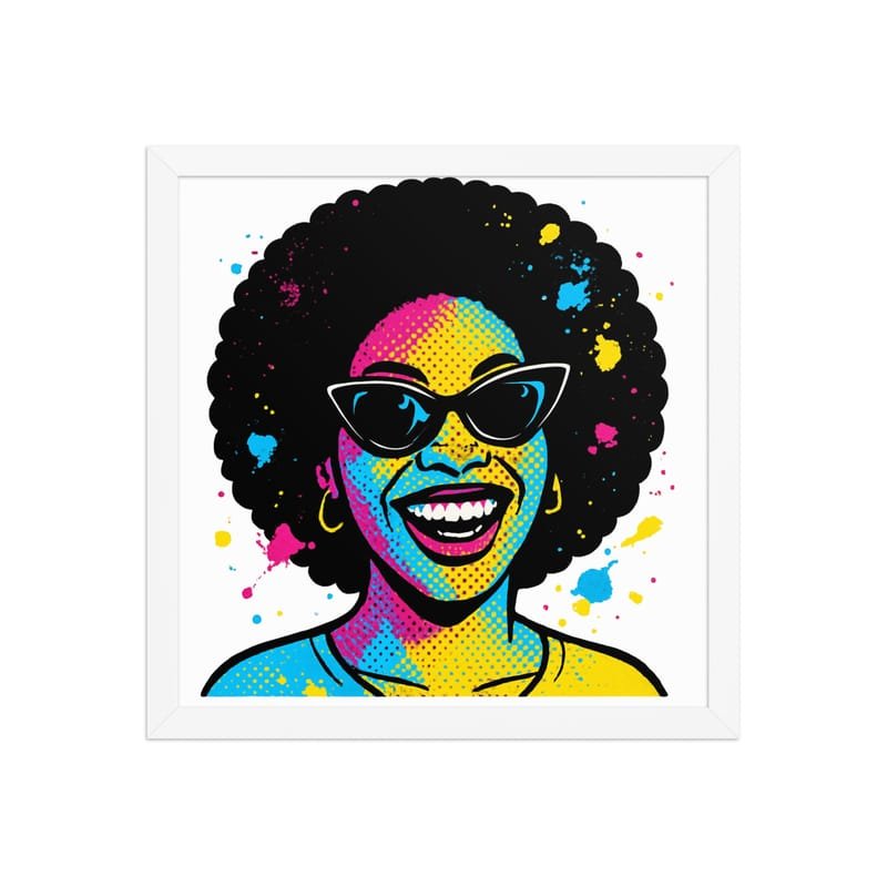 Framed poster Vibrant Afro Pop-Art Woman with Cat-Eye Shades-Original - Image 21