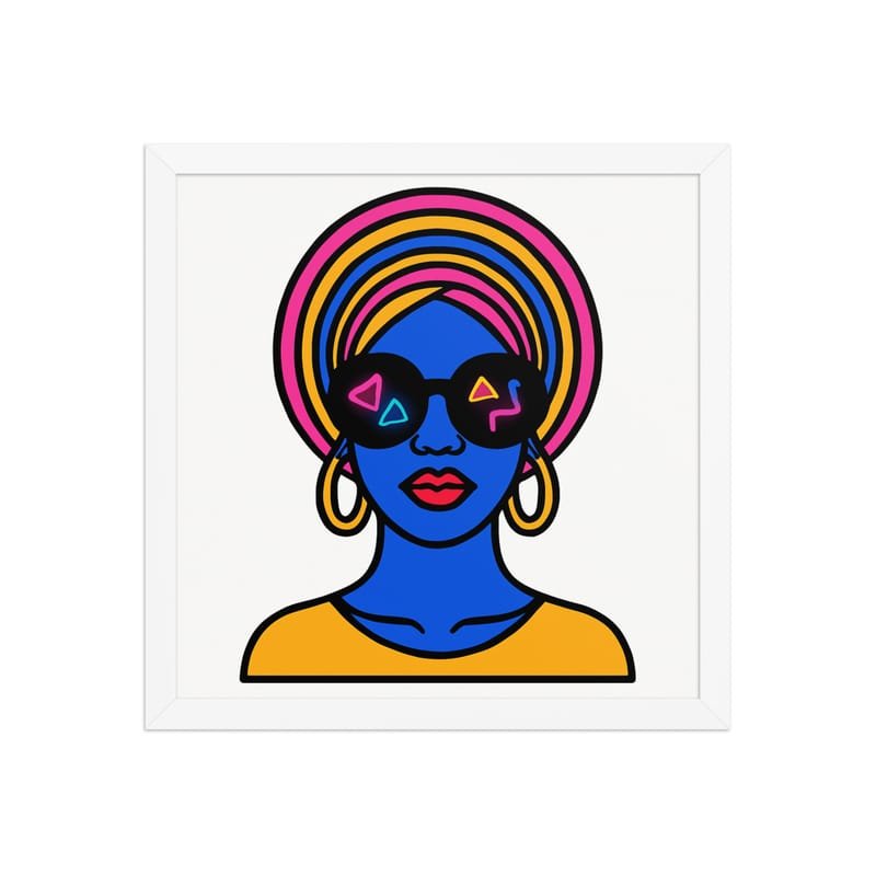 Framed poster Psychedelic Afro Queen with Neon Sunglasses - Image 21