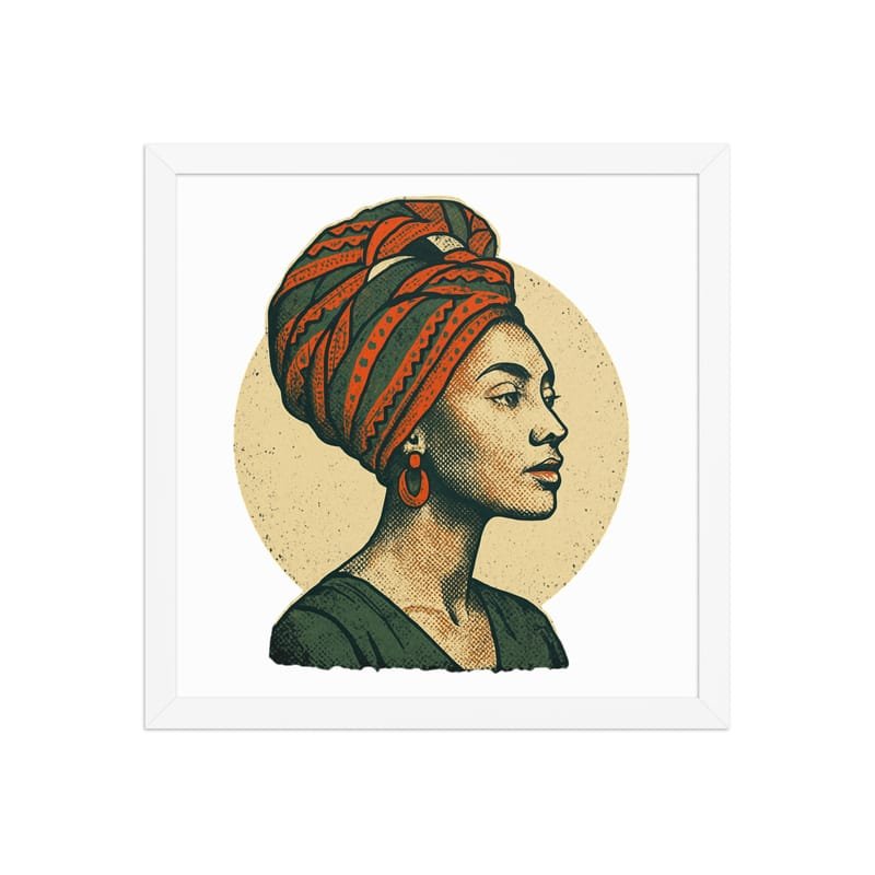 Framed poster Poised Lady in Vibrant African Wax Turban-Original - Image 21