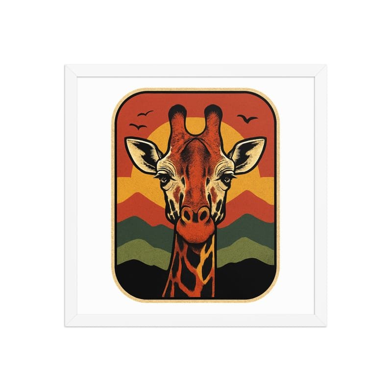 Framed poster Retro Sunset Giraffe Postcard Portrait-Original - Image 24