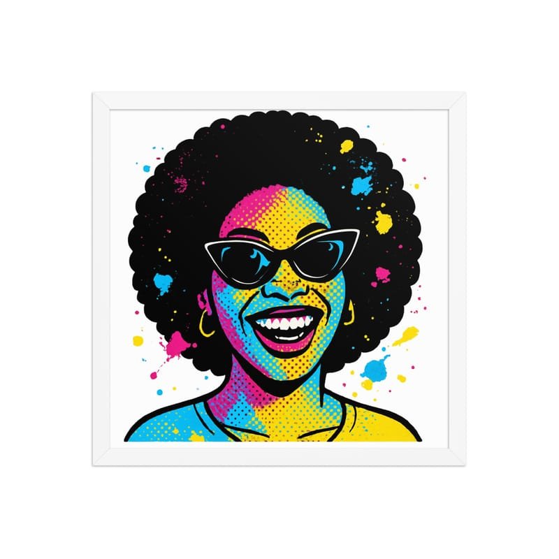 Framed poster Vibrant Afro Pop-Art Woman with Cat-Eye Shades-Original - Image 24