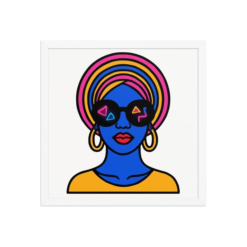Framed poster Psychedelic Afro Queen with Neon Sunglasses - Image 24