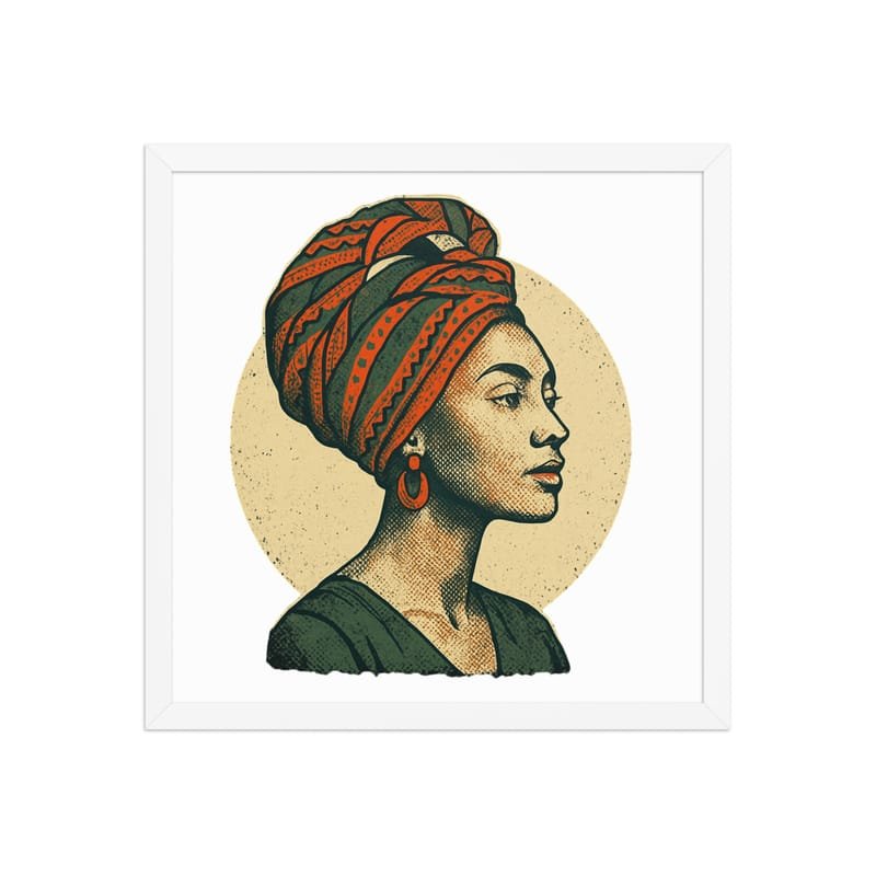 Framed poster Poised Lady in Vibrant African Wax Turban-Original - Image 24