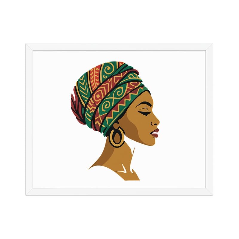Framed poster Elegant African Woman in Vibrant Wax Headwrap-Original - Image 27