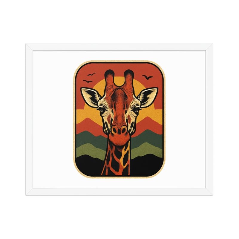 Framed poster Retro Sunset Giraffe Postcard Portrait-Original - Image 27