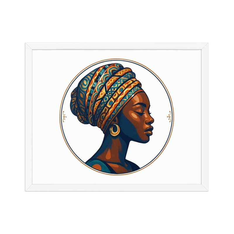 Framed poster Regal African Woman in Patterned Wax Turban-Original - Image 27